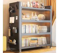 Libreria moderna con porta pieghevole, autoportante, robusta struttura in metallo, per soggiorno, camera da letto, cucina, dispensa, elegante per la casa