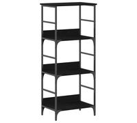 Libreria Moderna, Design Elegante Autoportante, Rovere Nero 50x33x117.5cm, Legno Ingegnerizzato Multistrato, Scaffale Libro, Mensola Organizzazione Spazio per Soggiorno Casa Arredamento Contemporaneo