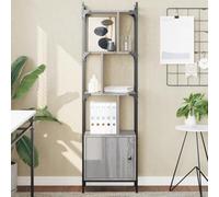 Libreria Moderna Grigio Sonoma 44,5x30x154,5 cm - Scaffale Libri con Anta in Legno Multistrato e Acciaio, Design Zig Zag, Ampio Spazio per Libri e Oggetti, Ideale per Soggiorno o Ufficio