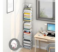 Libreria Moderna In Metallo, Verticale A Torre Per Libri Da Pavimento A 5/6 Livelli, Organizer Impilabile A Strati, Per La Decorazione Di Casa E Ufficio(White,152cm/59.8in)
