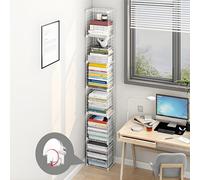 Libreria Moderna In Metallo, Verticale A Torre Per Libri Da Pavimento A 5/6 Livelli, Organizer Impilabile A Strati, Per La Decorazione Di Casa E Ufficio(White,182cm/71.6in)