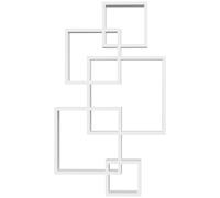 Libreria Moderna Sospesa con 5 Cubi Intrecciati 49,5x10,2x86 cm in Legno Bianco
