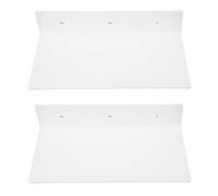 Libreria Moderna Sospesa in Acrilico Scaffali Eleganti da Parete Decor 2 Ripiani per Bagno Soggiorno (WHITE)