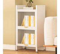 Libreria moderna trasparente con anta, mobiletto autoportante con organizer a cubo, ideale per esporre libri e decorazioni in camera da letto, soggiorno, ufficio