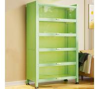 Libreria moderna verde con anta pieghevole, elegante vetrina, portaoggetti da cucina, scaffale da terra, scaffale per ufficio (100 x 32 x 149 cm)