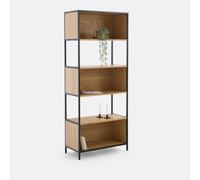 Libreria modulare, 3 scomparti, impiallacciatura in rovere, Volga Beige TU