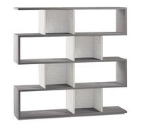 Libreria Modulare 4 Ripiani 150x144x38 cm Cemento/Ossido Bianco