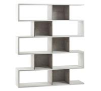 Libreria Modulare 5 Ripiani 150x180x38 cm Ossido Bianco/Cemento