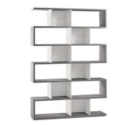 Libreria Modulare 6 Ripiani 150x215x38 cm Cemento/Ossido Bianco