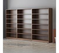 Libreria modulare con pannello posteriore e piedini per armadietti da pavimento, versatile, multi-ripiano per esposizione e uso ad angolo, elegante libreria marrone per casa e ufficio (A220)