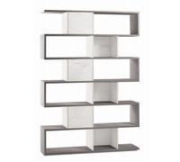Libreria Modulare Geometrica Cemento Bianco Moderna Scaffale in Legno