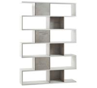 Libreria Modulare Geometrica in Legno Bianco Cemento Moderna Scaffale