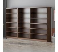 Libreria modulare marrone con pannello posteriore e piedini per armadietti a pavimento, scaffale multiplo per esposizione e uso ad angolo, libreria versatile per qualsiasi stanza A200