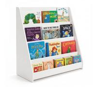 LIBRERIA MONTESSORI BAMBINI LEGNO 4 RIPIANI PORTA LIBRI CAMERETTA BORDI ROTONDI