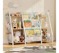 Libreria Montessori per Bambini per Cameretta: Libreria Aperte con 6 Scomparti - Scaffale Portagiochi per Asili e Sale Giochi - Legno Naturale