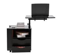 Libreria multifunzione 50 x 40 x 46 cm, design regolabile, salvaspazio, funzionale comodino girevole con ruote universali, scaffale multifunzione per la casa, l'ufficio, la scuola (nero)