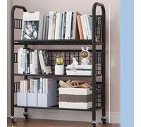 Libreria multifunzione con ruote a 360°, carrello estraibile per un'organizzazione versatile di casa e ufficio