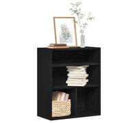 Libreria nera 60 x 30 x 71,5 cm, materiale in legno, per libri, cartelle, giocattoli, ufficio, soggiorno, camera da letto, materiale robusto