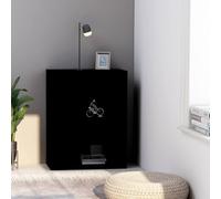 Libreria Nera Moderna 60x30x76,5 cm in Legno Multistrato, Scaffale a 2 Livelli per Libri e Oggetti Decorativi, Mobile Funzionale per Soggiorno Camera da Letto, Design Elegante e Facile da Pulire