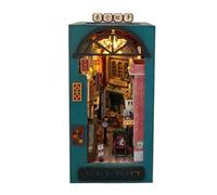 Libreria Nook Kit - Puzzle in miniatura - Diorama - decorazione creativa a LED | inserto in legno 3D compatto - d'arte per adulti adolescenti principianti hobby