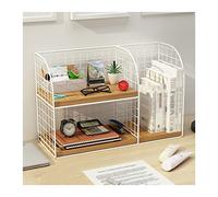 Libreria Organizer da scrivania for ufficio, scaffale for archiviazione file for organizer , libreria a 2 strati, for organizzazione for bambini, 15,7 X 6, 9,8 pollici, bianco Scaffali organizer