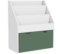 Libreria per Bambini 3-8 Anni 62.5x30x70 cm a 3 Ripiani con Cassetto Inferiore in MDF Verde
