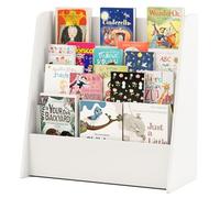 Libreria per bambini a 4 ripiani per la stanza dei giochi, l'asilo nido, la camera dei bambini, espositore frontale per libri con scomparti profondi