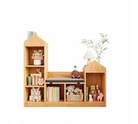 Libreria per bambini con panca e stoccaggio, mobile MDF naturale per camera | Angolo lettura con panca integrata, grande vassoio per libri, incoraggia l'amore per la lettura