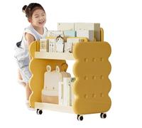 Libreria per bambini - Piccola libreria carina a pavimento con ruote | Angolo per bambini Libreria - Per la casa camera dei bambini Sala giochi Camera da Angolo lettura Biblioteca Giocattoli