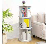Libreria per bambini, scaffale girevole per libri e giocattoli, scaffale per libri per bambini, scaffale di immagazzinaggio autoportante, per cameretta dei bambini, 40 x 40 x 97 cm (3 strati) - bianco