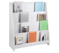 Libreria per bambino scaffale per libri cassapanca con ruote, libreria in legno portaoggetti per cameretta 30 x 70 x 88 cm bianco