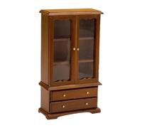 Libreria per casa delle bambole, libreria in miniatura a 3 ripiani, libreria in legno a tre ripiani, mini libreria con doppia porta, accessorio realistico per casa delle bambole