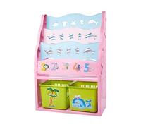 Libreria Per Libri E Decorazioni Scaffale Per Libri Scaffale Per Giocattoli Per La Casa Semplice Scaffale Per Libri Scaffale Per Immagini In Plastica Per Cartoni Animati(Pink 4Tiers,With 2 baskets)