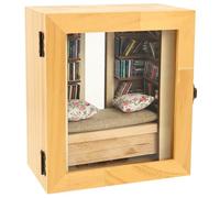 Libreria per paure, libreria in miniatura, Anxiety Bookshelf con 200 minibri e 2 cuscini, per alleviare lo stress e liberarsi delle paure, regalo per gli amanti dei libri e persone ansiose (legno