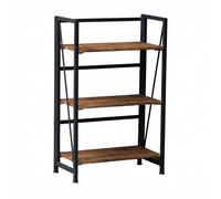 Libreria Pieghevole Rovere 3 Ripiani Scaffale Mobile 59.5x30.5x93cm