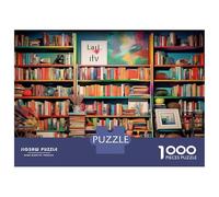 Libreria Puzzle 1000 Pezzi Adulti In Vintage Libreria cartone Resistente, Un Set Di Puzzle A Rompicapo Per Brain Training Puzzle, Ideale Per Arredo Parete, Enigma Del Regalo Di Natale 52x38cm/1000pc
