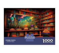 Libreria Puzzle 1000 Pezzi In Colorful Vintage Libreria cartone Spesso, Un Tangram Per Enigma Per Lo Stress Relief, Ideale Per Quadro Fai Da Te, Regalo Di Compleanno Perfetto 70x50cm/1000pcs