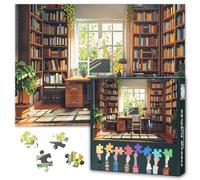 Libreria puzzle 1000 pezzi per adulti, puzzle 1000 pezzi, motivo biblioteca, 70 x 50 cm, puzzle per famiglie, gioco serale e decorazioni per la casa