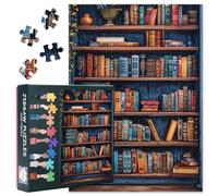 Libreria puzzle per adulti, 1000 pezzi, vintage, per adulti, 70 x 50 cm, puzzle per donne, decorazione della casa, regalo di compleanno (serie libreria)