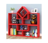 Libreria regolabile in legno, la tavola ispessita può essere posizionata liberamente come scaffale espositivo, adatta for ufficio e casa(Color5)