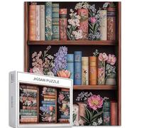 Libreria ricamata da 1000 pezzi puzzle per adulti con scena floreale in fiore puzzle artistico colorato puzzle fai da te per decorazione domestica regali puzzle famiglia perfetto per serate di gioco
