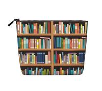 Libreria riutilizzabile della biblioteca dello spuntino. Borse della stampa, borsa da toilette di viaggio di grande capacità, borse di trucco con la chiusura lampo