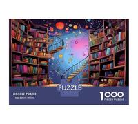 Libreria Rompicapo 1000 Pezzi In Rainbow Staircase Libreria Resistente E Durevole, Un Gioco Di Puzzle Per Brain Training Puzzle, Ideale Per Decorazione Casa, Enigma Del Regalo Di Natale 38x26cm/1000
