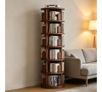 Libreria Rotante 360° Scaffale Angolare in Legno Salvaspazio Moderno
