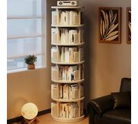 Libreria Rotante 360° Scaffale Angolare in Legno Salvaspazio Moderno
