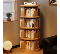 Libreria Rotante 360° Scaffale Angolare in Legno Salvaspazio Moderno