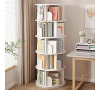 Libreria rotante a 360 gradi, Moderna Torre Verticale per Libri, Scaffale Multiuso per Libri per casa, Ufficio, Giocattolo di stoccaggio libreria rack parete per bambini e adulti(White,160*40cm/63*16i