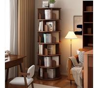 Libreria rotante a 360 gradi, Moderna Torre Verticale per Libri, Scaffale Multiuso per Libri per casa, Ufficio, Giocattolo di stoccaggio libreria rack parete per bambini e adulti(Brown,191*40cm/75*16i