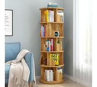Libreria rotante a 360 gradi per piccoli spazi, scaffale portaoggetti da pavimento per camera da letto e soggiorno, scaffale rotondo salvaspazio
