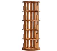 Libreria rotante a 4/5/6 livelli, scaffale multifunzionale da pavimento con altezza aumentata per oggetti più alti, design spazioso in legno ed elegante